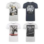 riverso T-Shirt Herren RIVCharly Regular Fit Silber/Weiß/Dunkelblau/Hellgrau/Grau/Braun