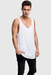 Urban Classics Long Shaped Open Edge Loose Tank Weiß/Creme