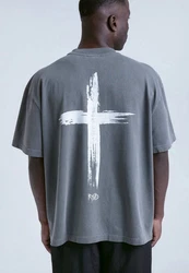Remember you will die T-Shirt Cross T-Shirt Grau/Dunkelgrau/Hellgrau