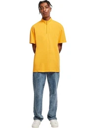 T-Shirt BOXY ZIP PIQUE (1-tlg) aus Baumwolle