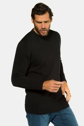 JP1880 Rundhalspullover Schwarz