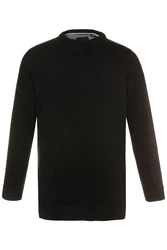 JP1880 Rundhalspullover Schwarz