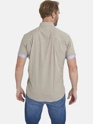 Jan Vanderstorm Kurzarmhemd AJULE mit Knopfleiste Khaki/Grau/Beige/Creme
