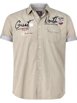 Jan Vanderstorm Kurzarmhemd AJULE mit Knopfleiste Khaki/Grau/Beige/Creme