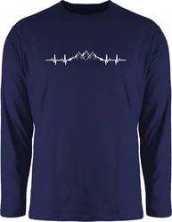 Shirtracer Rundhalsshirt Berge Herzschlag Geschenk Bergliebhaber Bergliebe Apres Ski Party Dunkelblau