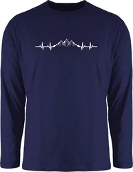 Shirtracer Rundhalsshirt Berge Herzschlag Geschenk Bergliebhaber Bergliebe Apres Ski Party Dunkelblau