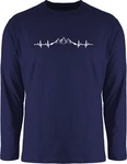 Shirtracer Rundhalsshirt Berge Herzschlag Geschenk Bergliebhaber Bergliebe Apres Ski Party Dunkelblau