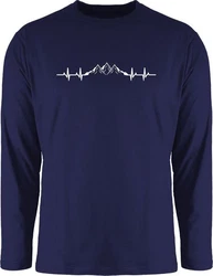 Shirtracer Rundhalsshirt Berge Herzschlag Geschenk Bergliebhaber Bergliebe Apres Ski Party Dunkelblau