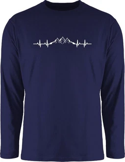 Shirtracer Rundhalsshirt Berge Herzschlag Geschenk Bergliebhaber Bergliebe Apres Ski Party Dunkelblau Shirtracer Rundhalsshirt Berge Herzschlag Geschenk Bergliebhaber Bergliebe Apres Ski Party Dunkelblau