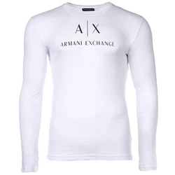 ARMANI EXCHANGE T-Shirt Herren Langarmshirt - Longsleeve Rundhals Logo schwarz/weiß