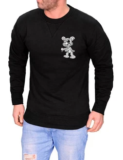 RMK Rundhalspullover Herren Pullover Langarmshirt Sweatshirt Pulli Schwarz/Beige/Braun/Grau