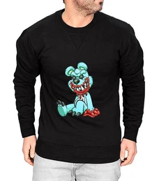 Rundhalspullover Herren Pullover Langarmshirt Sweatshirt Pulli Cartoon Runder Hals