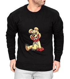 Rundhalspullover Herren Pullover Langarmshirt Sweatshirt Pulli Cartoon Runder Hals