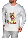RMK Rundhalspullover Herren Pullover Langarmshirt Sweatshirt Pulli Silber/Braun/Grau/Hellgrau