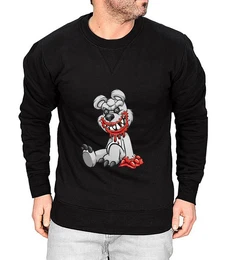 Rundhalspullover Herren Pullover Langarmshirt Sweatshirt Pulli Cartoon Runder Hals
