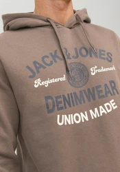 Jack & Jones Kapuzensweatshirt LOGO SWEAT HOOD Beige/Khaki/Braun/Grau