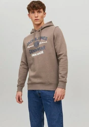 Jack & Jones Kapuzensweatshirt LOGO SWEAT HOOD Beige/Khaki/Braun/Grau