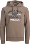 Jack & Jones Kapuzensweatshirt LOGO SWEAT HOOD Beige/Khaki/Braun/Grau