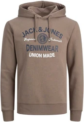 Jack & Jones Kapuzensweatshirt LOGO SWEAT HOOD Beige/Khaki/Braun/Grau