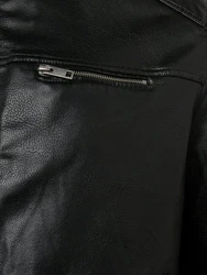 Jack & Jones Plus Bikerjacke ROCKY JACKET Schwarz/Dunkelgrün/Grau