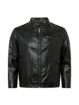 Jack & Jones Plus Bikerjacke ROCKY JACKET Schwarz/Dunkelgrün/Grau
