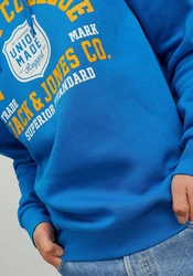 Jack & Jones Kapuzensweatshirt LOGO SWEAT HOOD Blau/Dunkelblau/Hellblau