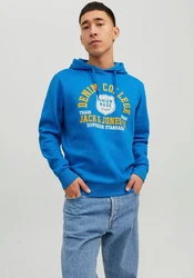 Jack & Jones Kapuzensweatshirt LOGO SWEAT HOOD Blau/Dunkelblau/Hellblau