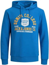 Jack & Jones Kapuzensweatshirt LOGO SWEAT HOOD Blau/Dunkelblau/Hellblau