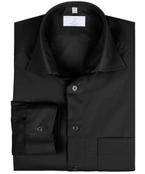 GREIFF Langarmhemd BASIC Regular Fit Schwarz