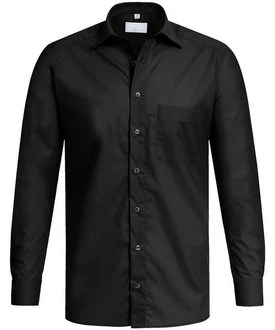 GREIFF Langarmhemd BASIC Regular Fit Schwarz