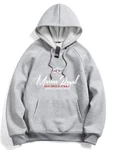 RMK Kapuzenpullover Hoodie Pullover Kapuze Langarmshirt mit Taschen Grau/Rosa