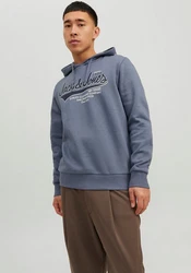 Jack & Jones Kapuzensweatshirt LOGO SWEAT HOOD Blau/Dunkelblau/Grau