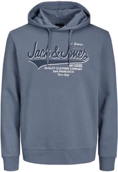 Jack & Jones Kapuzensweatshirt LOGO SWEAT HOOD Blau/Dunkelblau/Grau