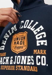 Jack & Jones Kapuzensweatshirt LOGO SWEAT HOOD Dunkelblau