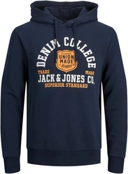 Jack & Jones Kapuzensweatshirt LOGO SWEAT HOOD Dunkelblau