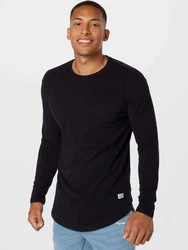 Jack & Jones Langarmshirt JJENOA O-NECK LS Dunkelblau/Schwarz
