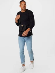 Jack & Jones Langarmshirt JJENOA O-NECK LS Dunkelblau/Schwarz