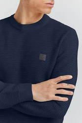 !Solid Pullover 'Valencia' Dunkelblau/Hellblau