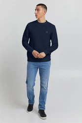 !Solid Pullover 'Valencia' Dunkelblau/Hellblau