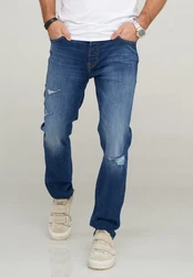 Jack & Jones Slim-fit-Jeans JJITIM JJARIS Creme/Weiß/Hellblau
