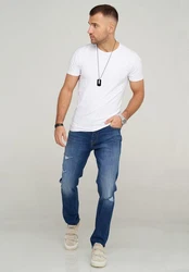 Jack & Jones Slim-fit-Jeans JJITIM JJARIS Creme/Weiß/Hellblau