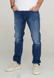 Jack & Jones Slim-fit-Jeans JJITIM JJARIS Creme/Weiß/Hellblau