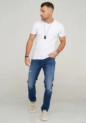 Jack & Jones Slim-fit-Jeans JJITIM JJARIS Creme/Weiß/Hellblau