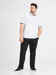 Jack & Jones Plus Poloshirt JJEPAULOS Weiß/Creme