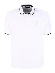 Jack & Jones Plus Poloshirt JJEPAULOS Weiß/Creme