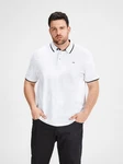 Jack & Jones Plus Poloshirt JJEPAULOS Weiß/Creme