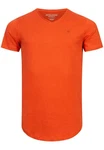 JACK & JONES Herren T-Shirt Kurzarmshirt Oversize Longshirt Basic V-Neck Burnt Ochre