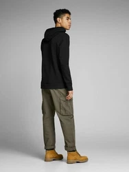 JACK & JONES Sweatshirt CORP Logo Hoodie anthrazit / wei