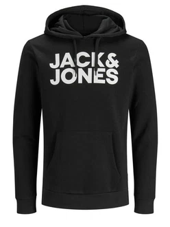 JACK & JONES Sweatshirt CORP Logo Hoodie anthrazit / wei