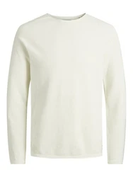 Jack & Jones Rundhalspullover JJEHill Weiß/Creme/Khaki